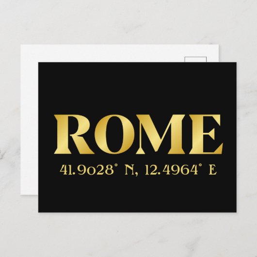Lux Gold Rome Latitude & lengte Briefkaart (Voorkant / Achterkant)