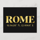 Lux Gold Rome Latitude & lengte Briefkaart (Voorkant)