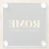 Lux Gold Rome Latitude & lengte Glazen Onderzetter (Achterkant)