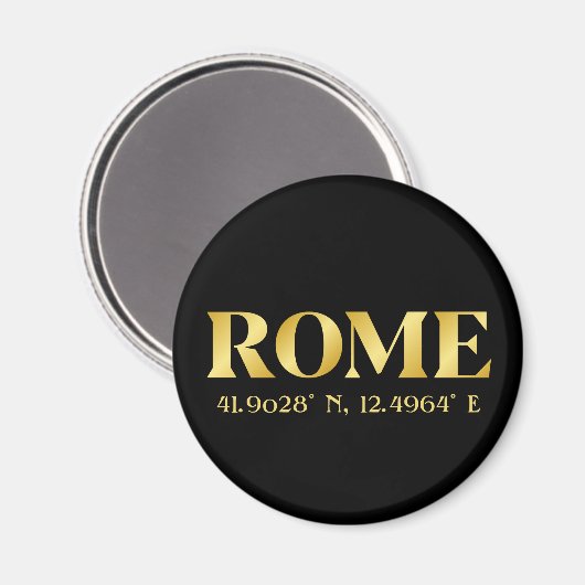 Lux Gold Rome Latitude & lengte Magneet (Voorkant / Achterkant)