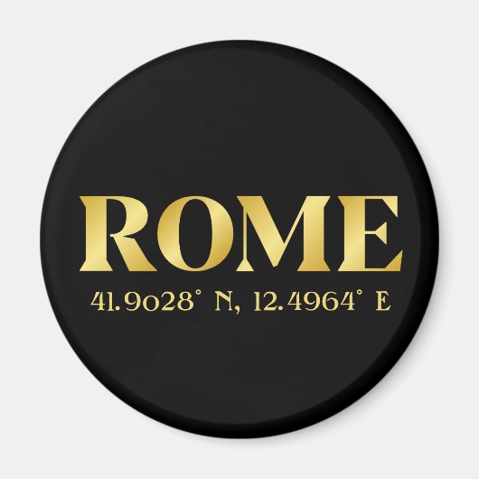 Lux Gold Rome Latitude & lengte Magneet (Voorkant)