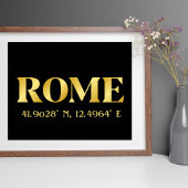 Lux Gold Rome Latitude & lengte Poster