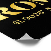 Lux Gold Rome Latitude & lengte Poster (Hoek)