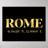 Lux Gold Rome Latitude & lengte Poster (Voorkant)