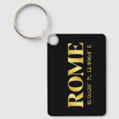 Lux Gold Rome Latitude & lengte Sleutelhanger (Voorkant)
