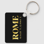 Lux Gold Rome Latitude & lengte Sleutelhanger (Achterkant)