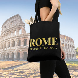 Lux Gold Rome Latitude & lengte Tote Bag