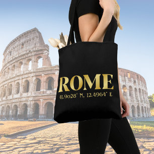 Lux Gold Rome Latitude & lengte Tote Bag