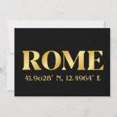 Lux Gold Rome Latitude & Longitude Greeting Kaart (Voorkant)
