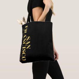 Lux Gold San Francisco Latitude & lengte Tote Bag