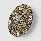 LUX GOLD SILVER LEOPARD WALL CLOCK RONDE KLOK (Hoek)