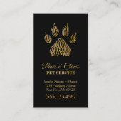Lux Gold Tiger Print Pet Service Visitekaartje (Voorkant)