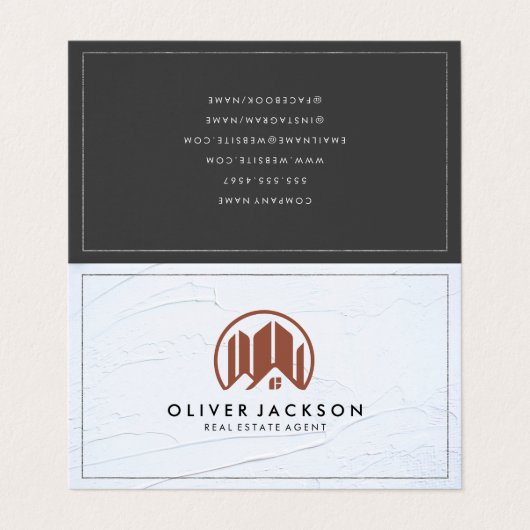 Lux goud folie Makelaar | Bouw Visitekaartje (Buitenkant ongevouwen)