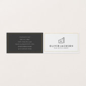 Lux Goud Folie Vastgoed Wit Grijs Visitekaartje (Buitenkant ongevouwen)