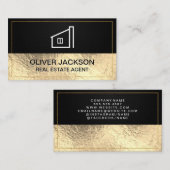 Lux Gouden Folie Zwart Mesh Home Icon Visitekaartje (Voorkant / Achterkant)