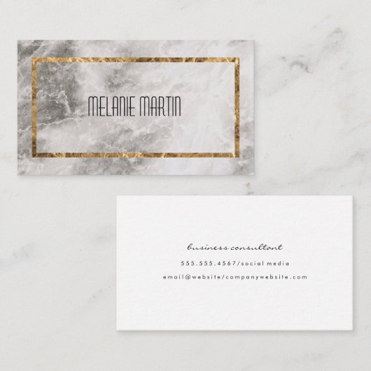 Lux Goudfolie Lijst Marmer Visitekaartje (Voorkant / Achterkant)