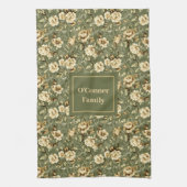 Lux Green Gold Print Personalized Kitchen Towel  Theedoek (Verticaal)