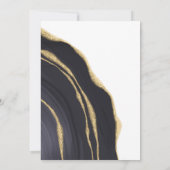 Lux grijs gouden agaat bruiloft kaart (Achterkant)