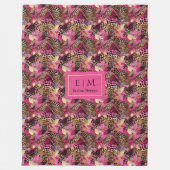 Lux hete roze gouden waterverf luipaard huiddeken fleece deken (Voorkant)