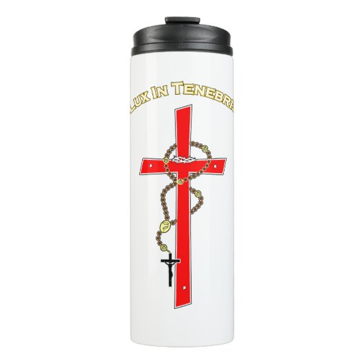 Lux in Tenebris -02 Thermosbeker (Voorkant)