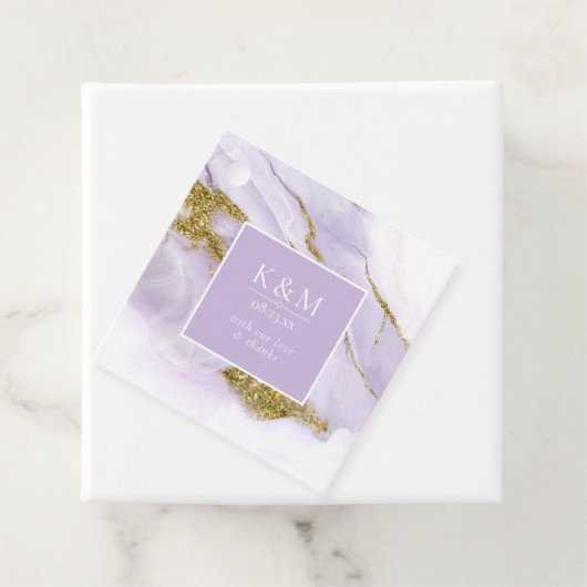 Lux Ink Lavendel Abstract Dank u ID990 Bedankjes Labels (In situ)