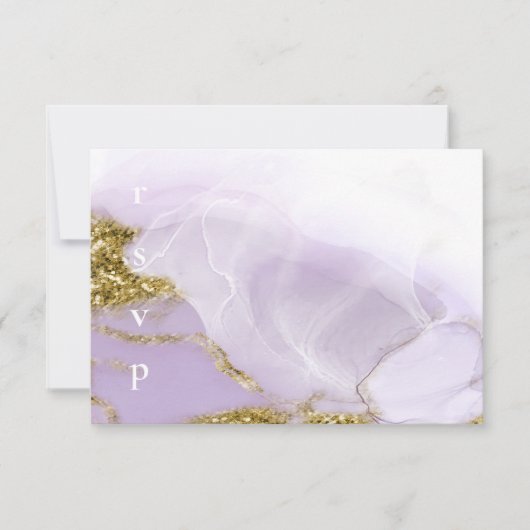Lux Inkt Lavendel Abstract ID990 RSVP Kaartje (Voorkant)