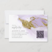 Lux Inkt Lavendel Abstract ID990 RSVP Kaartje (Achterkant)