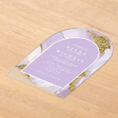 Lux Inkt Lavendel Abstracte Boog ID990 Acryl Uitnodigingen (Laagn)