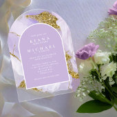 Lux Inkt Lavendel Abstracte Boog ID990 Acryl Uitnodigingen