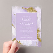 Lux Inktlavendel Abstract ID990 Acryl Uitnodigingen (Insitu (Draagbaar))