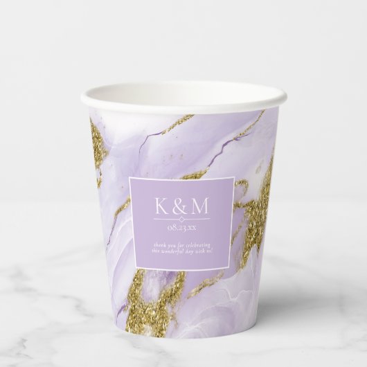 Lux Inktlavendel Abstract ID990 Papieren Bekers (Achterkant)