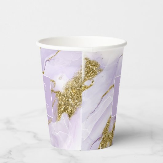 Lux Inktlavendel Abstract ID990 Papieren Bekers (Rechts)