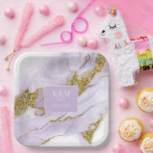 Lux Inktlavendel Abstract WHT ID990 Papieren Bordje (Feest)