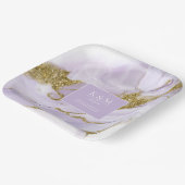 Lux Inktlavendel Abstract WHT ID990 Papieren Bordje (Gebogen)