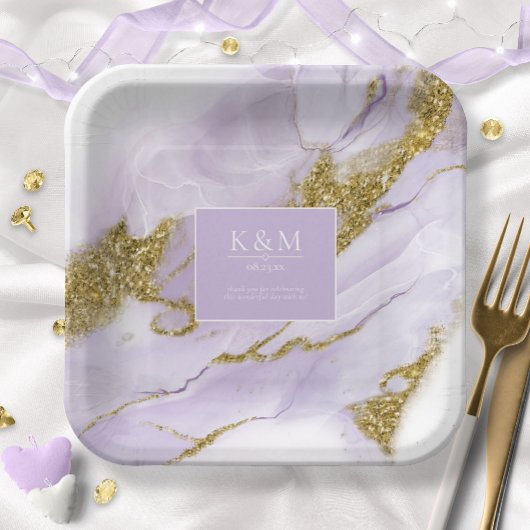 Lux Inktlavendel Abstract WHT ID990 Papieren Bordje