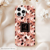 Lux iPhone 15 Case Rose Gold & Black Personalized