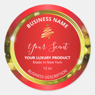 Lux kerstfeestjes rode en gouden etiketten