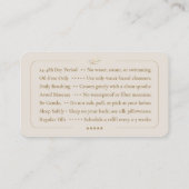 Lux Lash Extensions Aftercare Guide Card  Visitekaartje (Achterkant)