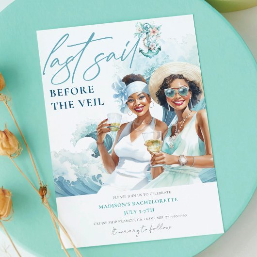 Lux Last Sail voor de Veil Cruise Bachelorette Kaart