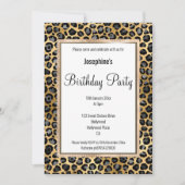 LUX LEOPARD CHAMPAGNE BIRTHDAY INVITATIE KAART (Voorkant)