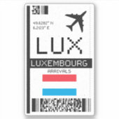 LUX Luxembourg Boarding Pass - Luchthavenreizen Sticker (Voorkant)