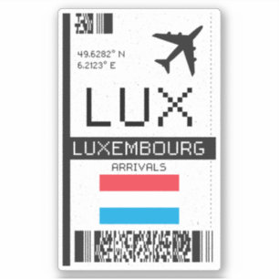 LUX Luxembourg Boarding Pass - Luchthavenreizen Sticker