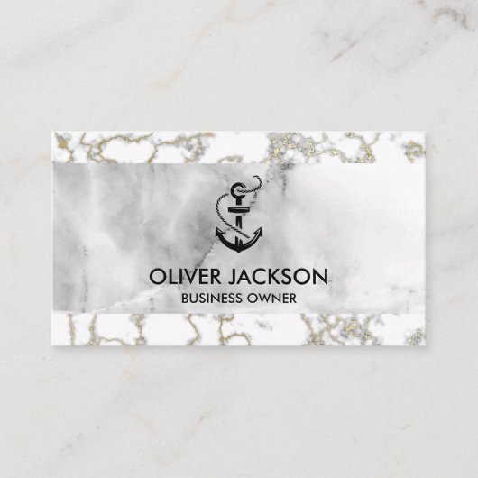 Lux Marmer | Ankerpictogram Visitekaartje (Voorkant)