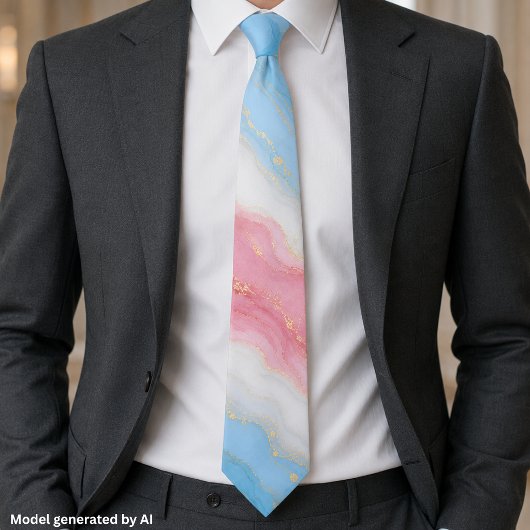 Lux Marmer Trans Pride Kleuren Stropdas
