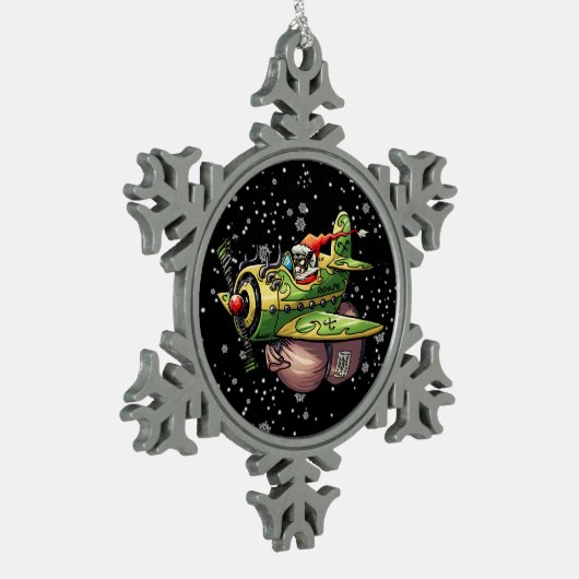 Lux-mas Tin Sneeuwvlok Ornament (Links)