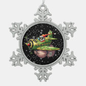 Lux-mas Tin Sneeuwvlok Ornament (Voorkant)