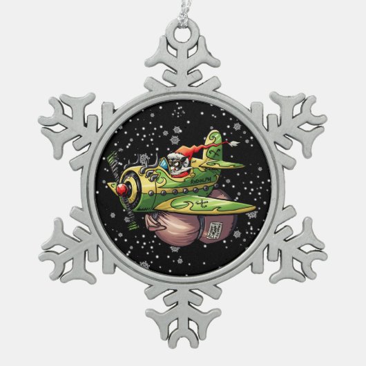 Lux-mas Tin Sneeuwvlok Ornament (Voorkant)