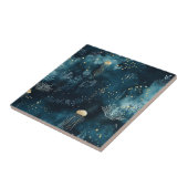 Lux Ocean Jellyfish & Coral Gold Pattern (1) Tegeltje (Zijkant)