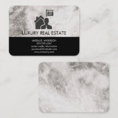 Lux onroerend goed voor verkoop marmer visitekaartje (Voorkant / Achterkant)