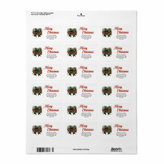 Lux overdadige krans met groen en goud lint etiket (Full Sheet)